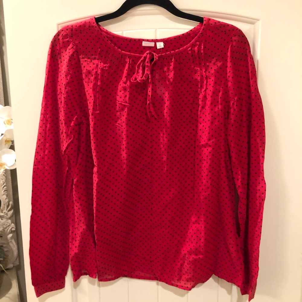 NWT Mini Stars Red Blouse Bow Tie